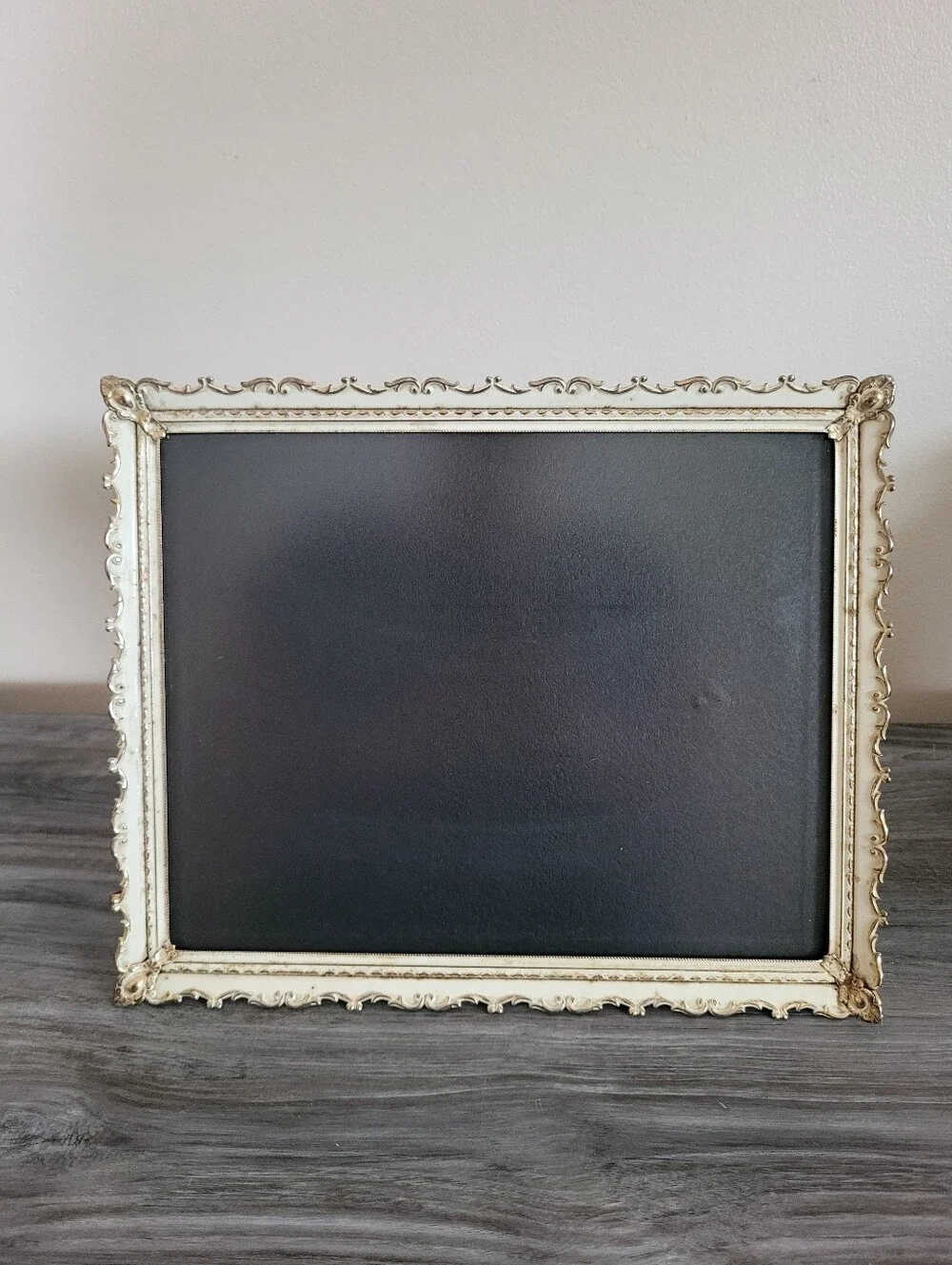 Vintage Gold Metal & Enamel Picture Frame Fits 8x10 Glass Cover